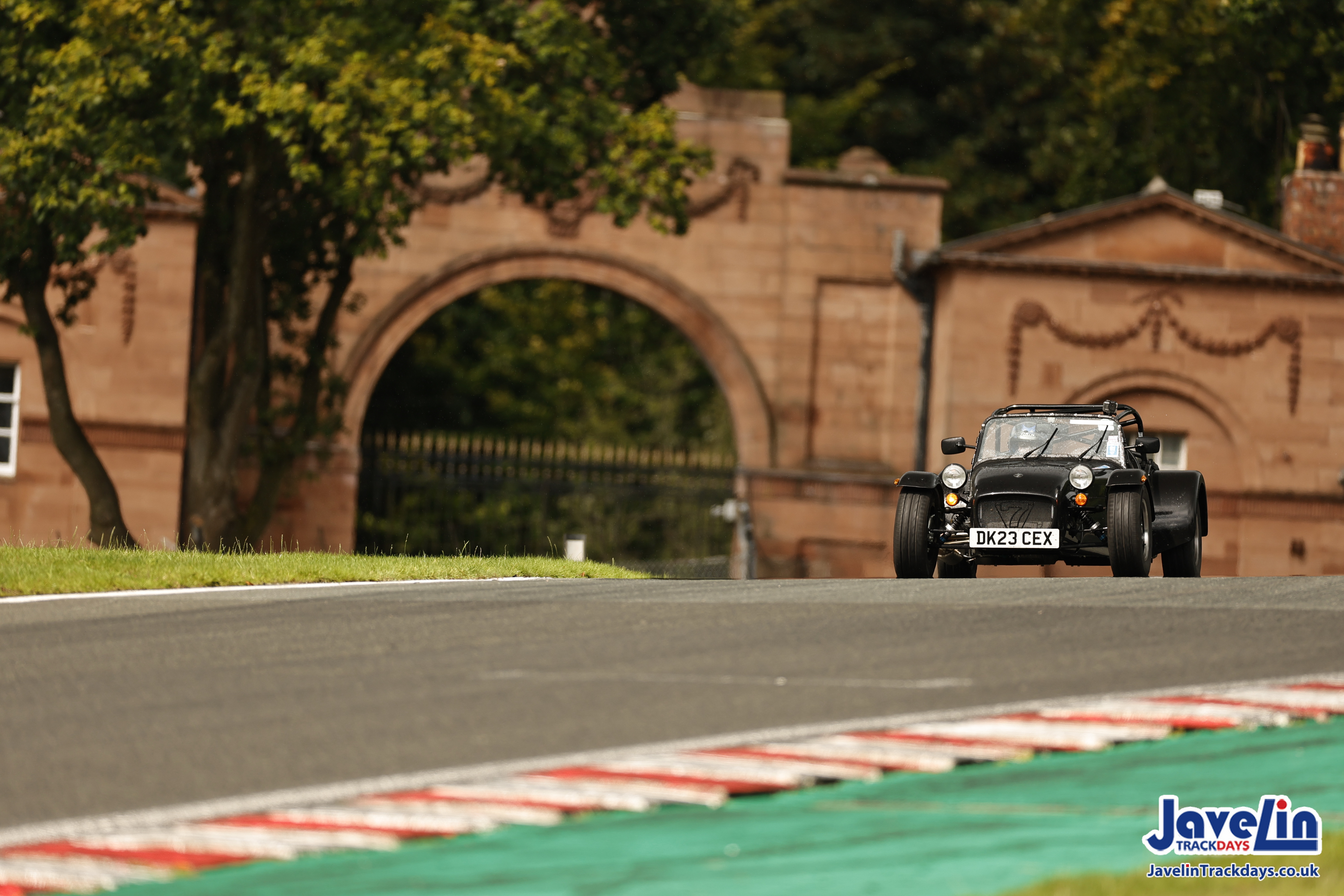 A front shot of my car driving at Oulton Park.