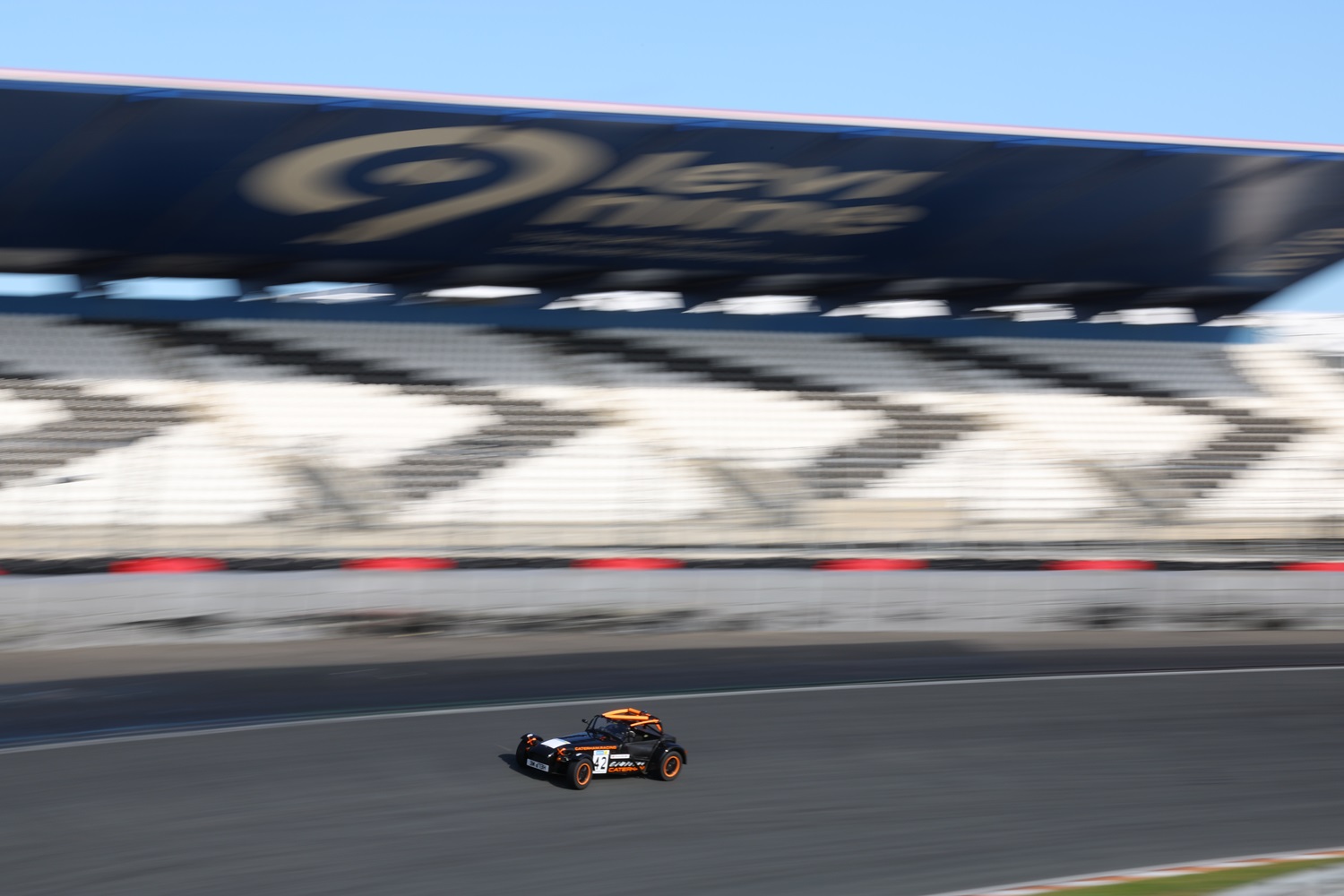 Coming around Turn 3 in the famous banking!